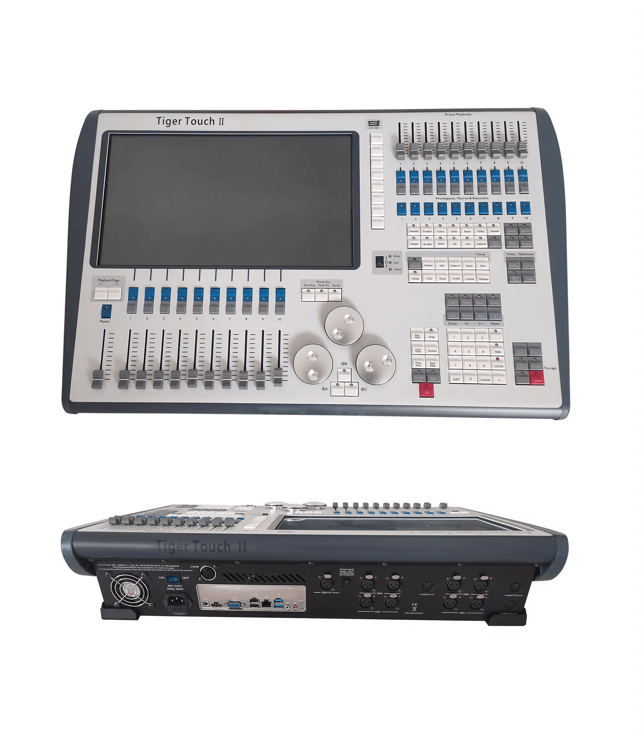 Светлинен пулт Avolites Tiger Touch II с тъч дисплей, фейдъри и DMX изходи